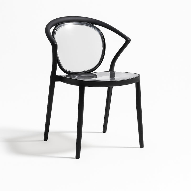 Modern Plastic Chair with Clear Back - 56x50x81 cm