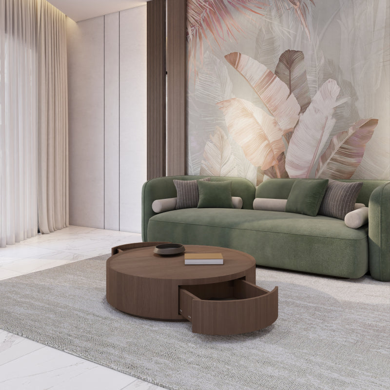 طاولة قهوة خشبية عصرية من Alhome - 95×34×95 سم