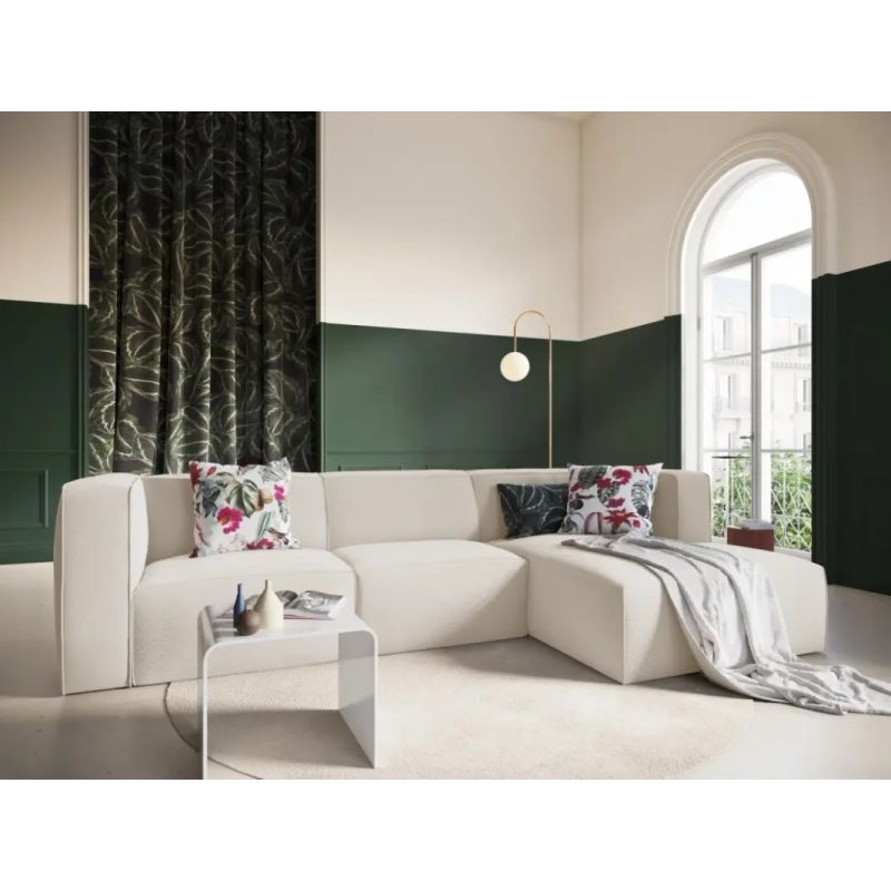 Modern Sleek Linen L-Shape Sofa - 300x180x85x85 cm - By Alhome