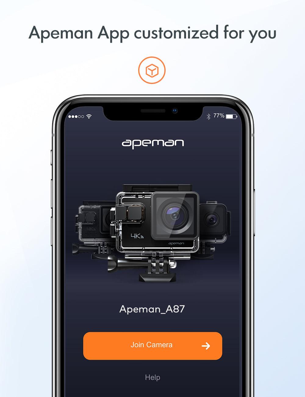 Apeman Action Camera 4K 60fps video & 20MP photos 2 inch IPS real-color touchscreen ,Robust & 40M waterproof ,Wireless remote control ,loop video ,time lapse, slow motion - ALHOME