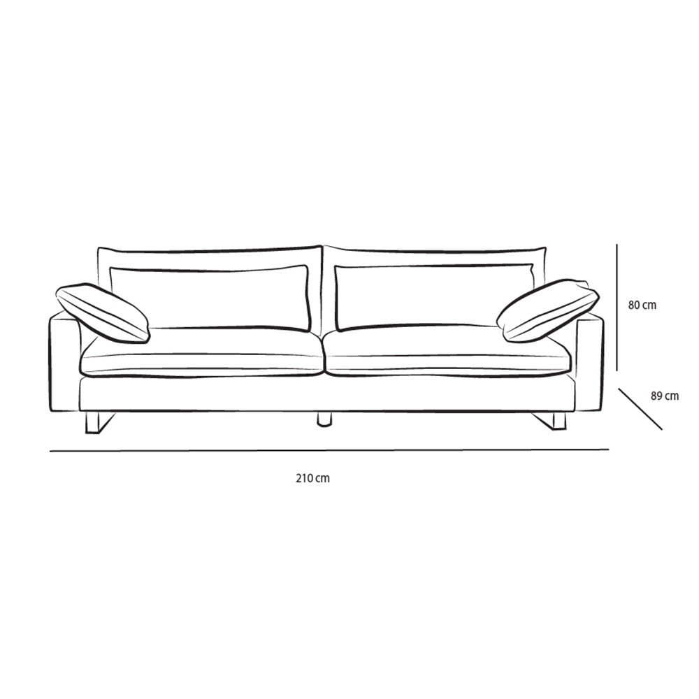 Alhome 3-Seater Sofa 210x89x80 cm - Beige