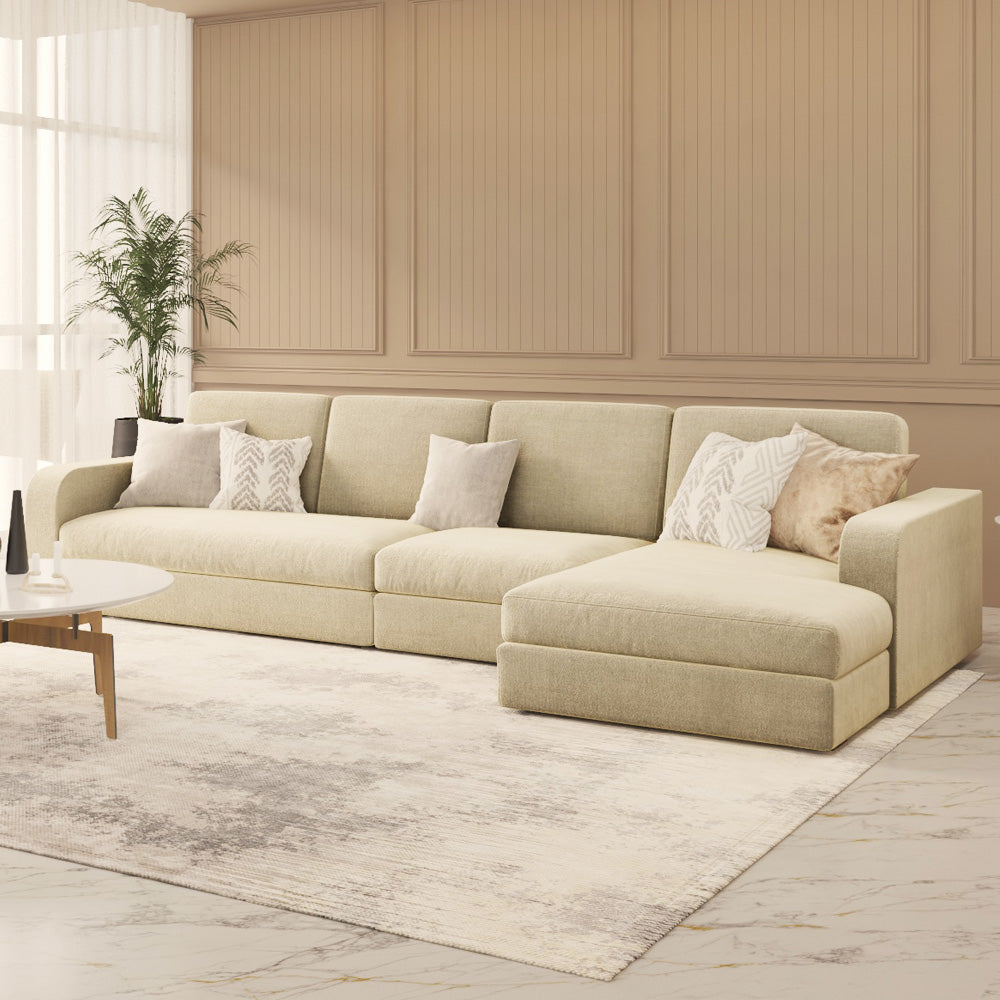 Alhome LShape sofa 300x170x85x80 cm - Beige