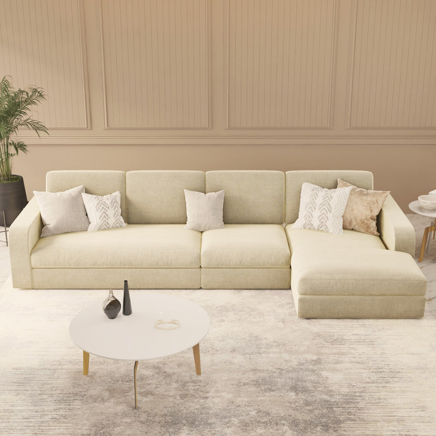Alhome LShape sofa 300x170x85x80 cm - Beige