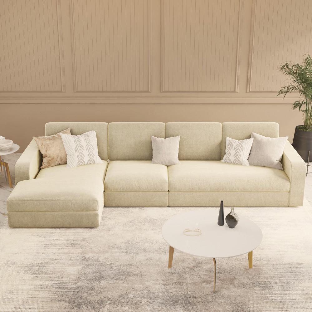 Alhome LShape sofa 300x170x85x80 cm - Beige