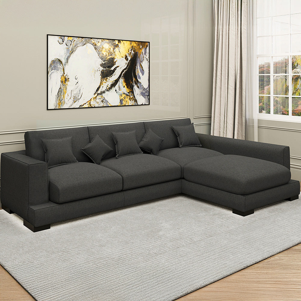 Alhome Corner Sofa 90x180x250x85 cm - Grey - AL-111