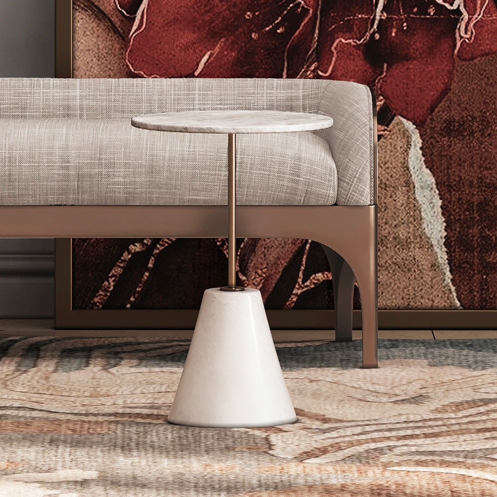 طاولة جانبية لون أبيض - 35x55 سم  - AL-1184