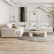 Linen & Swedish Wood L-Shape Sofa by Alhome - 300x 250 cm - Beige
