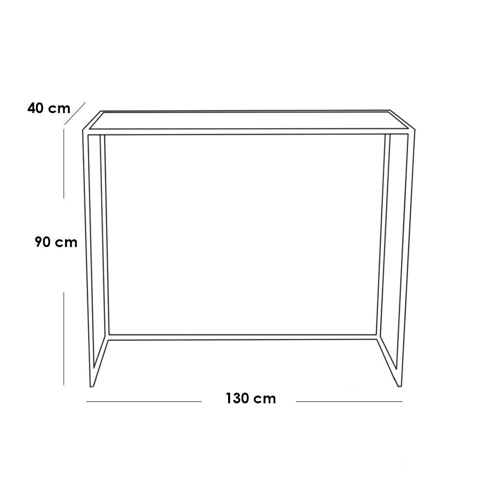 Alhome Entrance Table 90 x 130 x 40 cm - Gray and Black - AL-121 - ALHOME