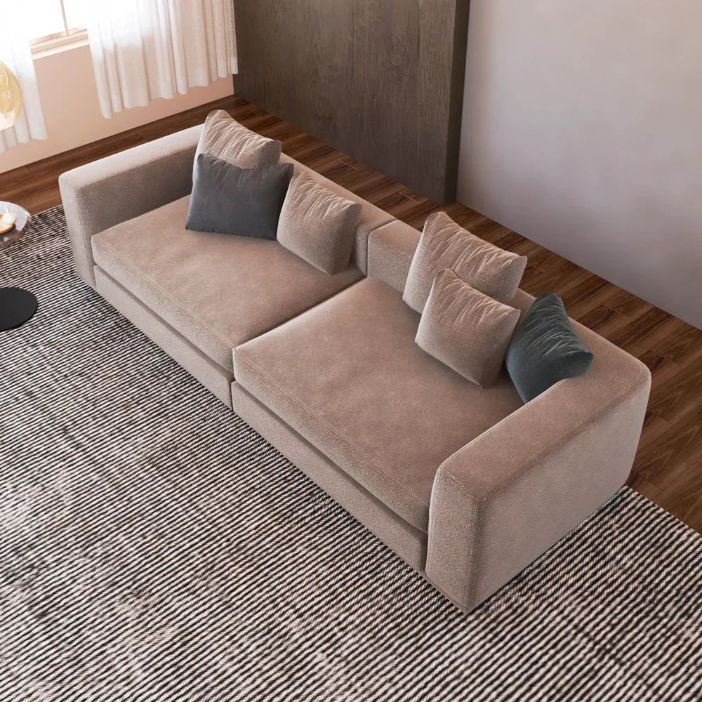 Alhome linen 3 Seater Sofa 220×90×60cm- Beige