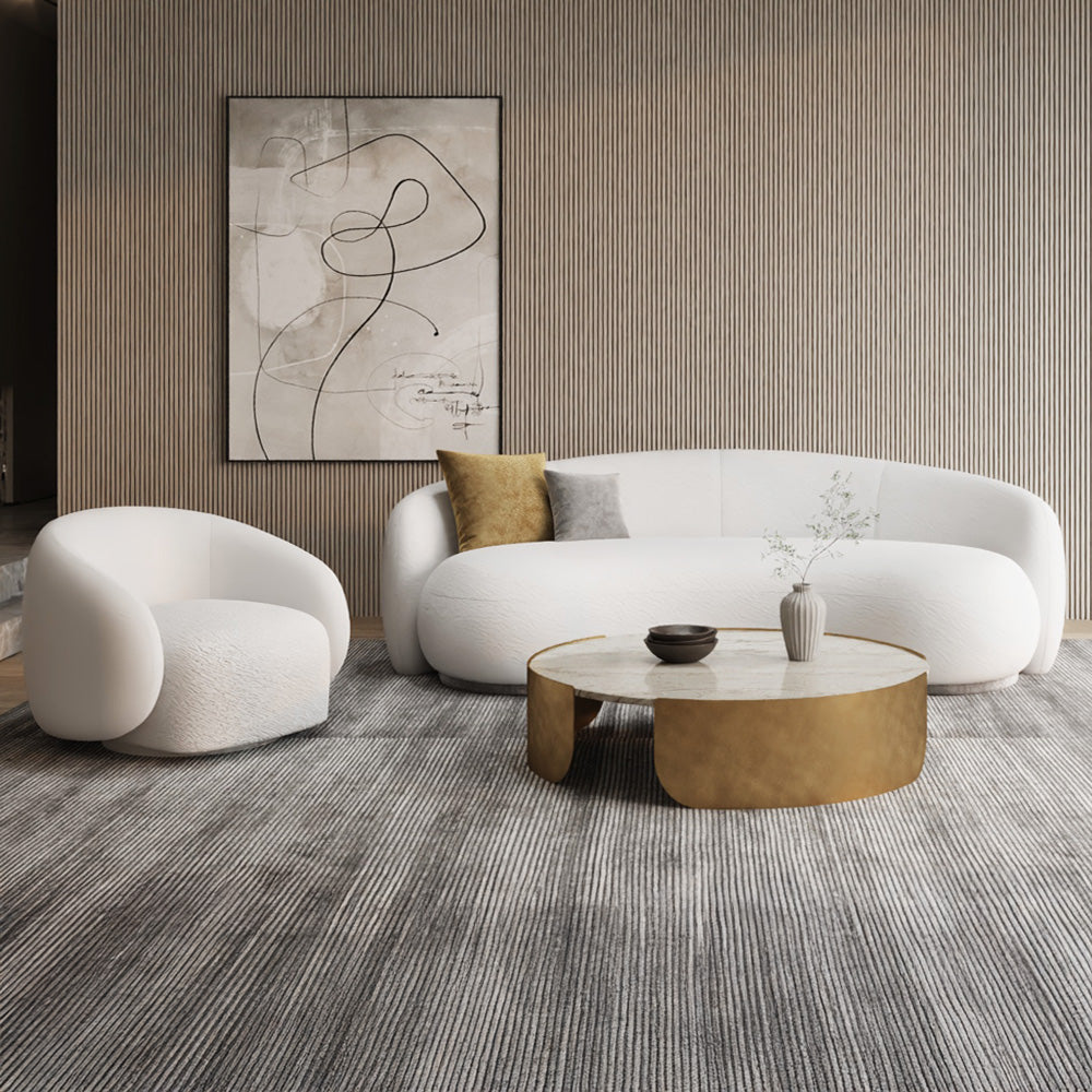 الهوم غرفة المعيشة بوكلية مكونة من 2 قطع - أبيض