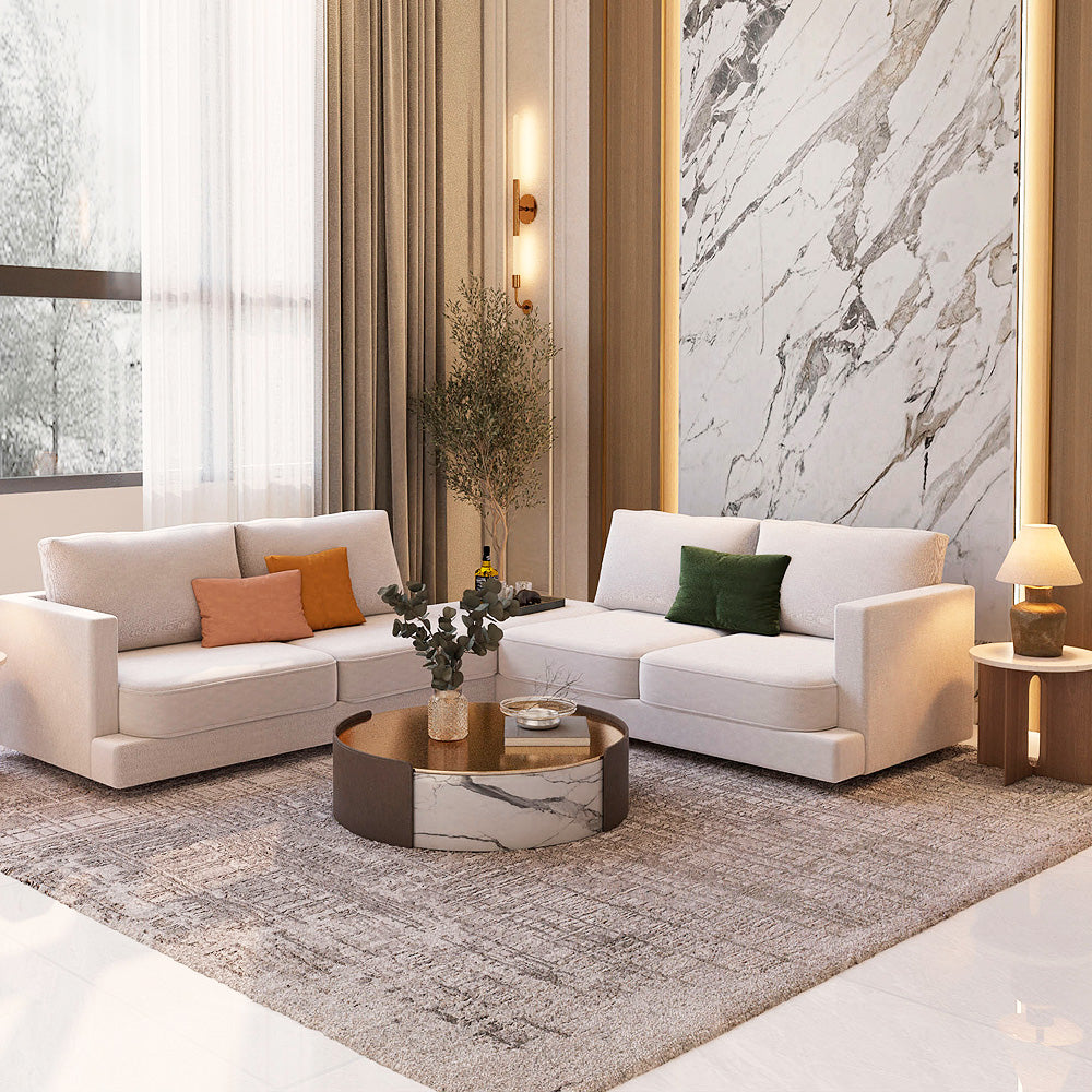 Alhome L Shape Sofa 260x260x95x70 - Beige