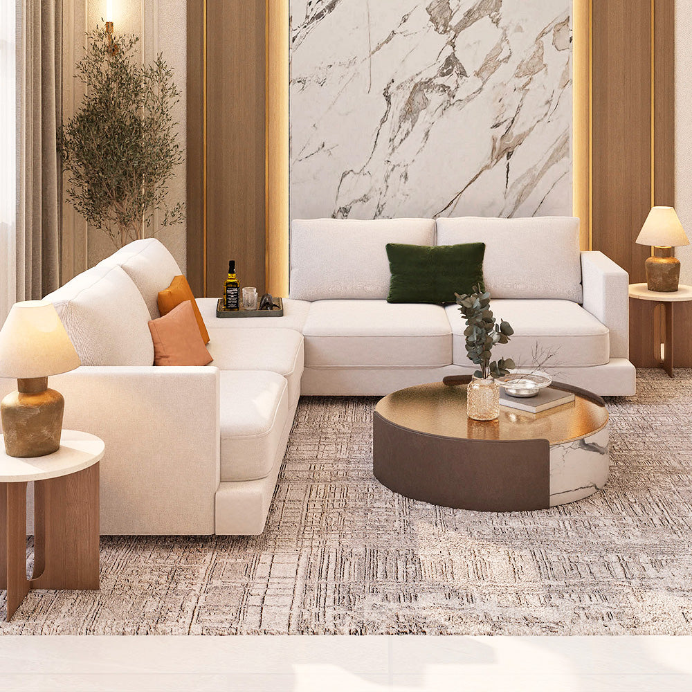 Alhome L Shape Sofa 260x260x95x70 - Beige