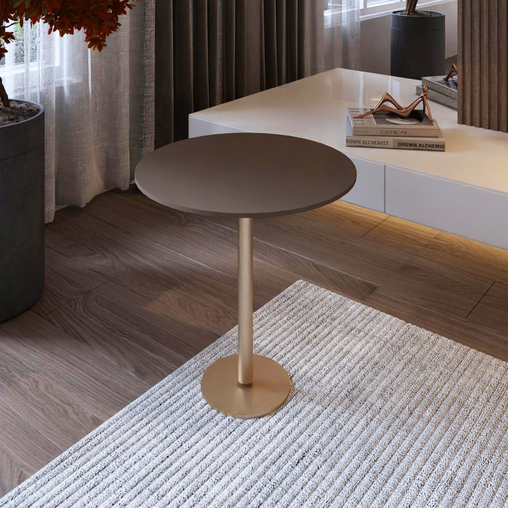 Wood & Iron Side Table by Alhome - 40x55 cm - Brown & Gold
