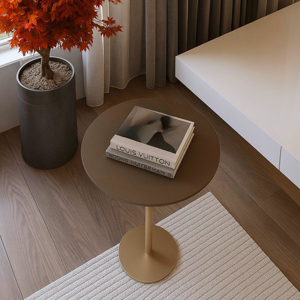 Wood & Iron Side Table by Alhome - 40x55 cm - Brown & Gold