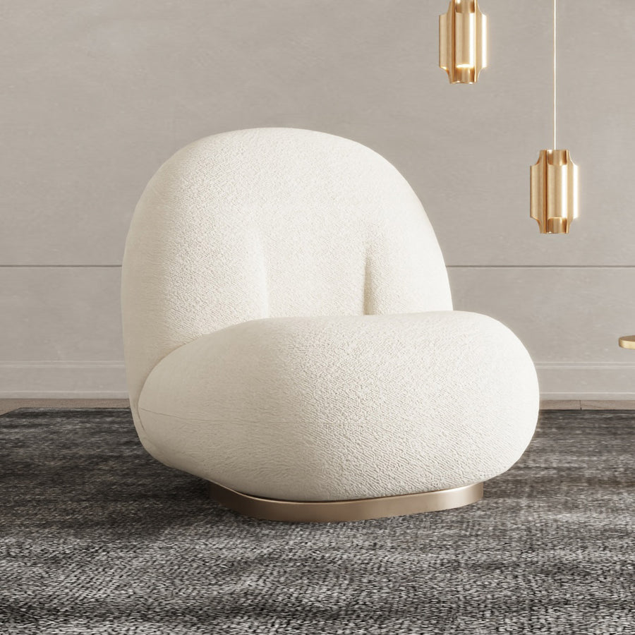 الهوم كرسي جانبي بوكليه - 75x70x80 سم - أبيض - AL-276