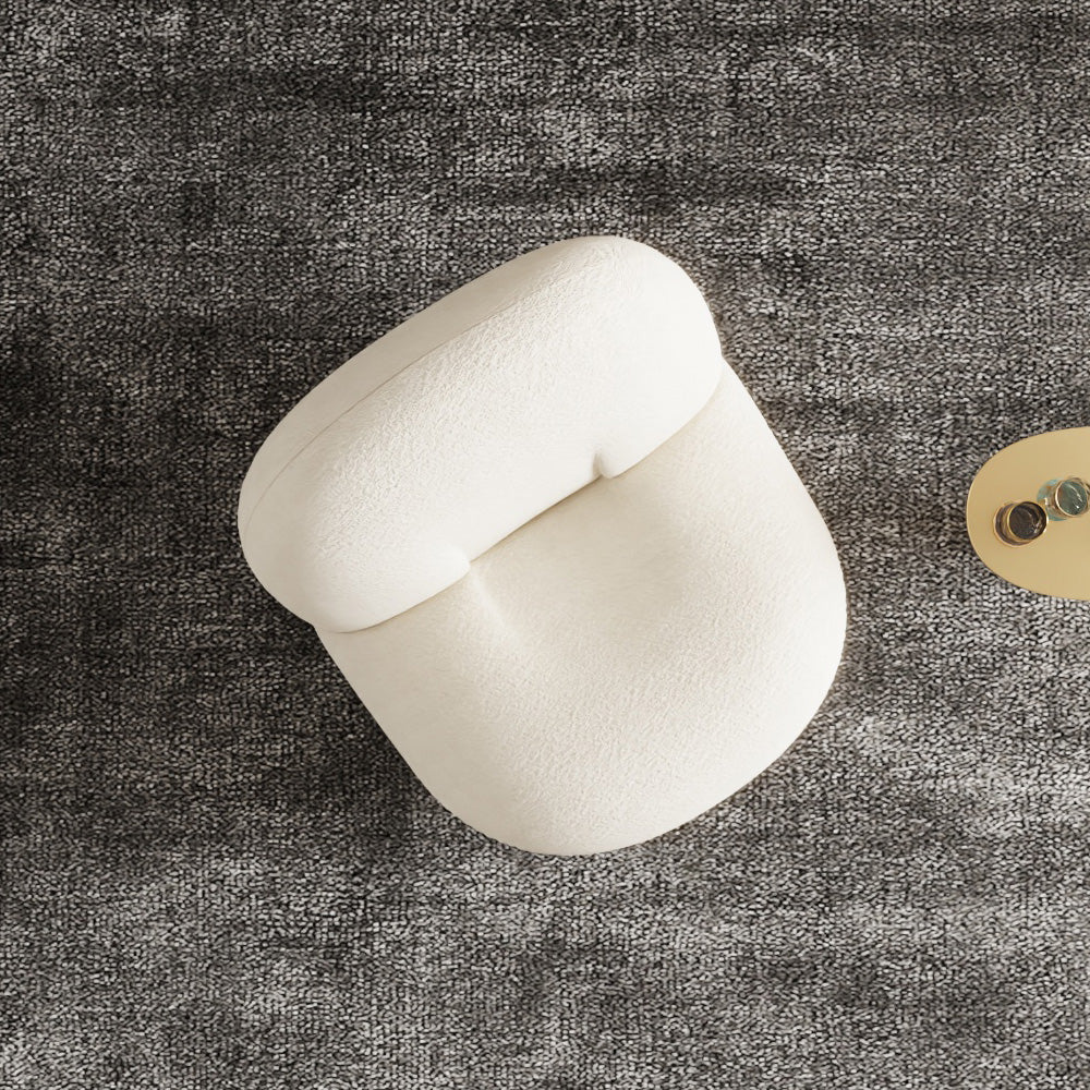 Alhome Bouclé Arm Chair - 75x70x80 cm - White - AL-276