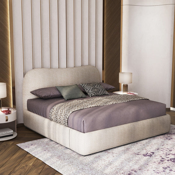 Curvy Chanel And Swedish Wood Bed - Beige By Alhome