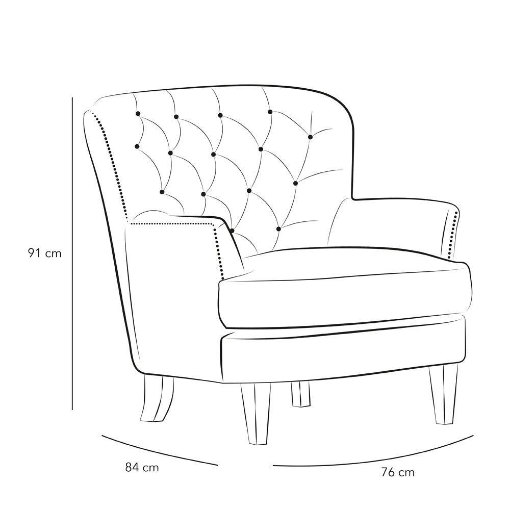 Modern Velvet and Swedish Wood Armchair By Alhome - 90x80x90 cm