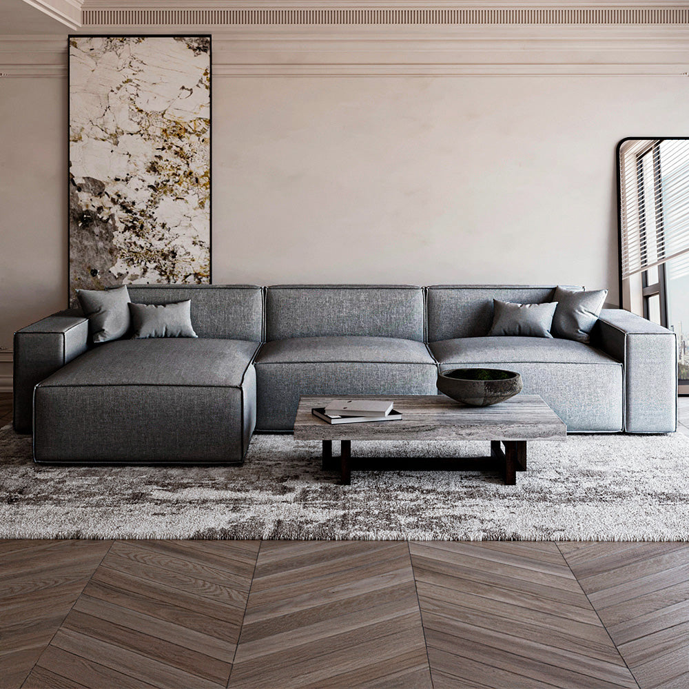 Alhome Corner Sofa 200 x 300 x 80 x 90 cm - Gray - AL-330