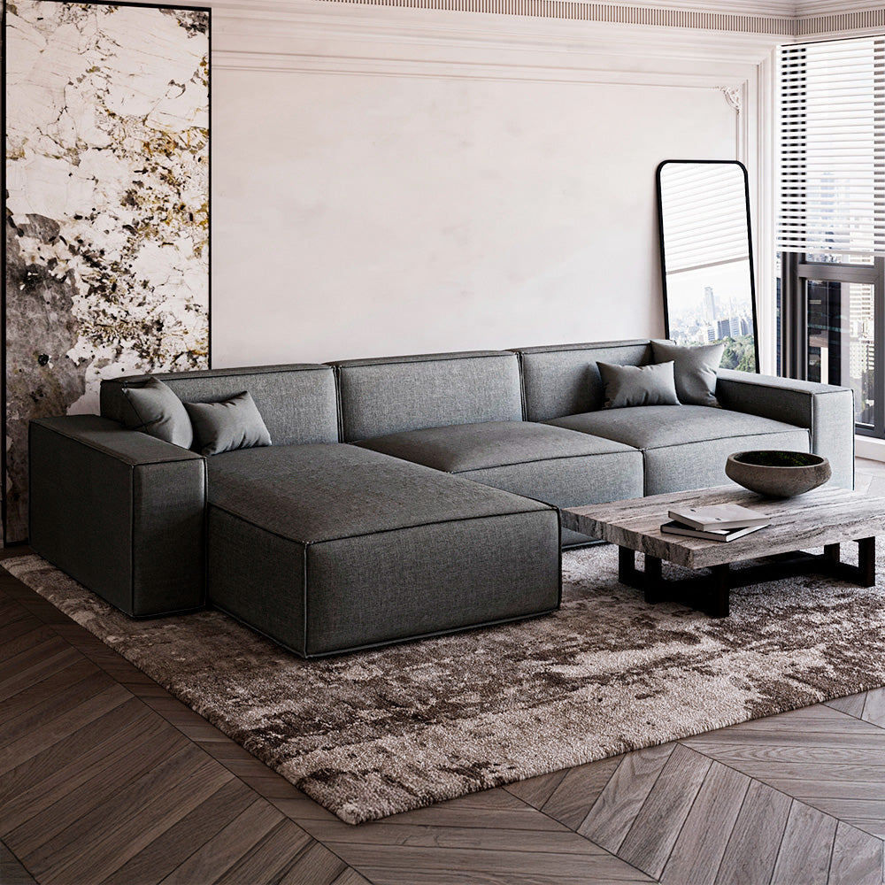 Alhome Corner Sofa 200 x 300 x 80 x 90 cm - Gray - AL-330