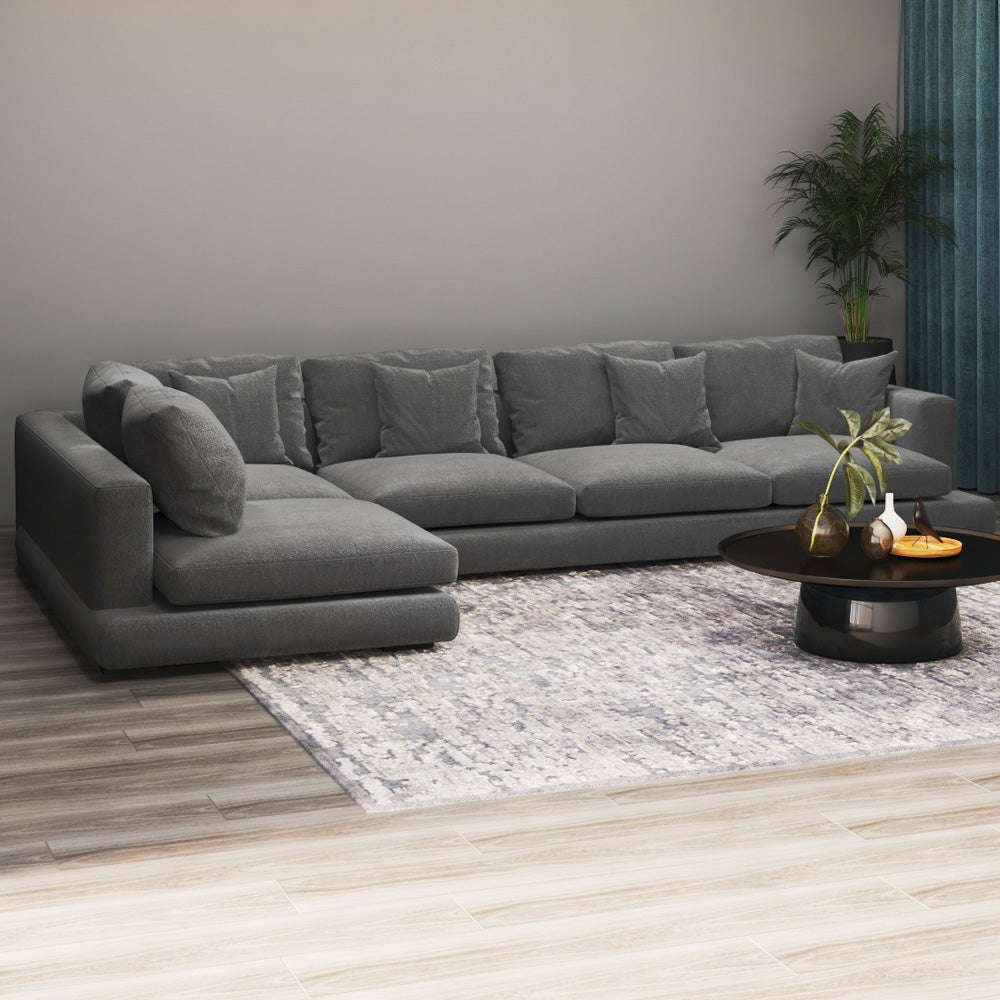 Alhome Linen Sofa, size 85x180x300x70 - Gray - AL-365