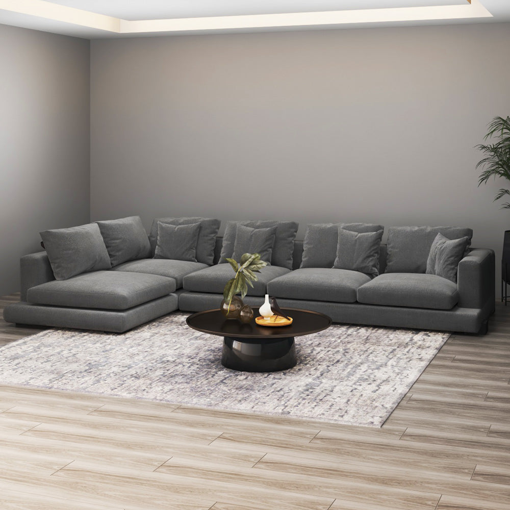 Alhome Linen Sofa, size 85x180x300x70 - Gray - AL-365