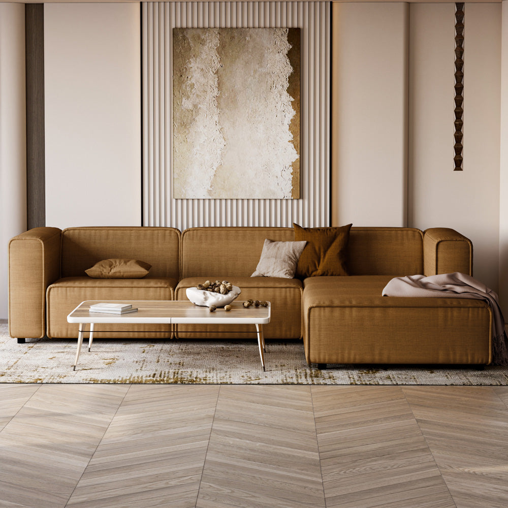 Alhome Corner sofa, size 260x93x140x70 cm - beige - AL-407
