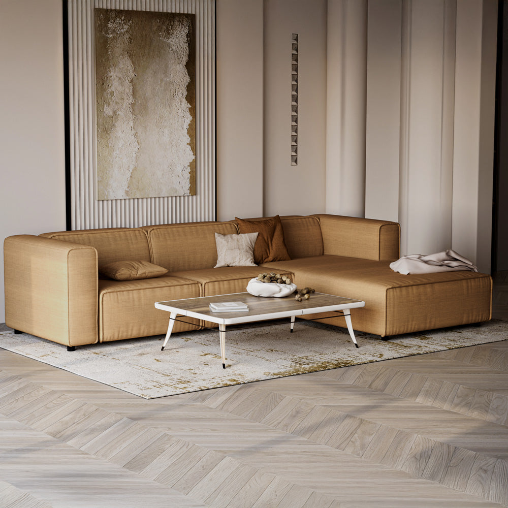 Alhome Corner sofa, size 260x93x140x70 cm - beige - AL-407