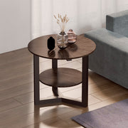 Alhome Side Table 50x65 cm - Brown and Black - AL-447
