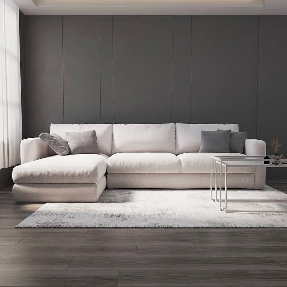 الهوم كنبة زاوية بمقاس 250x150x80x85 سم - بيج