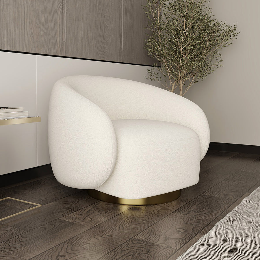 الهوم كرسي جانبي بوكله - 90x90x88 سم - أبيض 