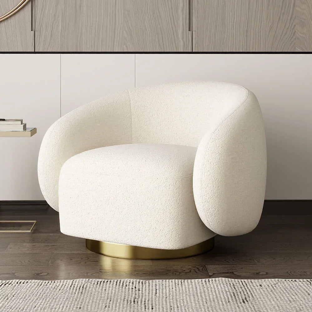 Boucle Side Chair by Alhome - 90x90x88 cm - White
