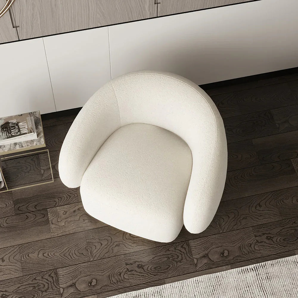 Boucle Side Chair by Alhome - 90x90x88 cm - White
