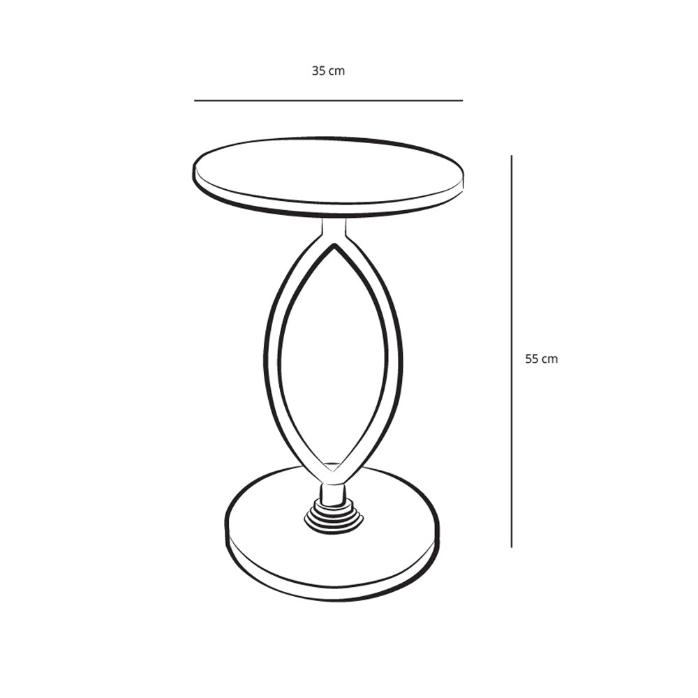 Marble Effect & Metal Side Table by Alhome - 55x35 cm - Black & White