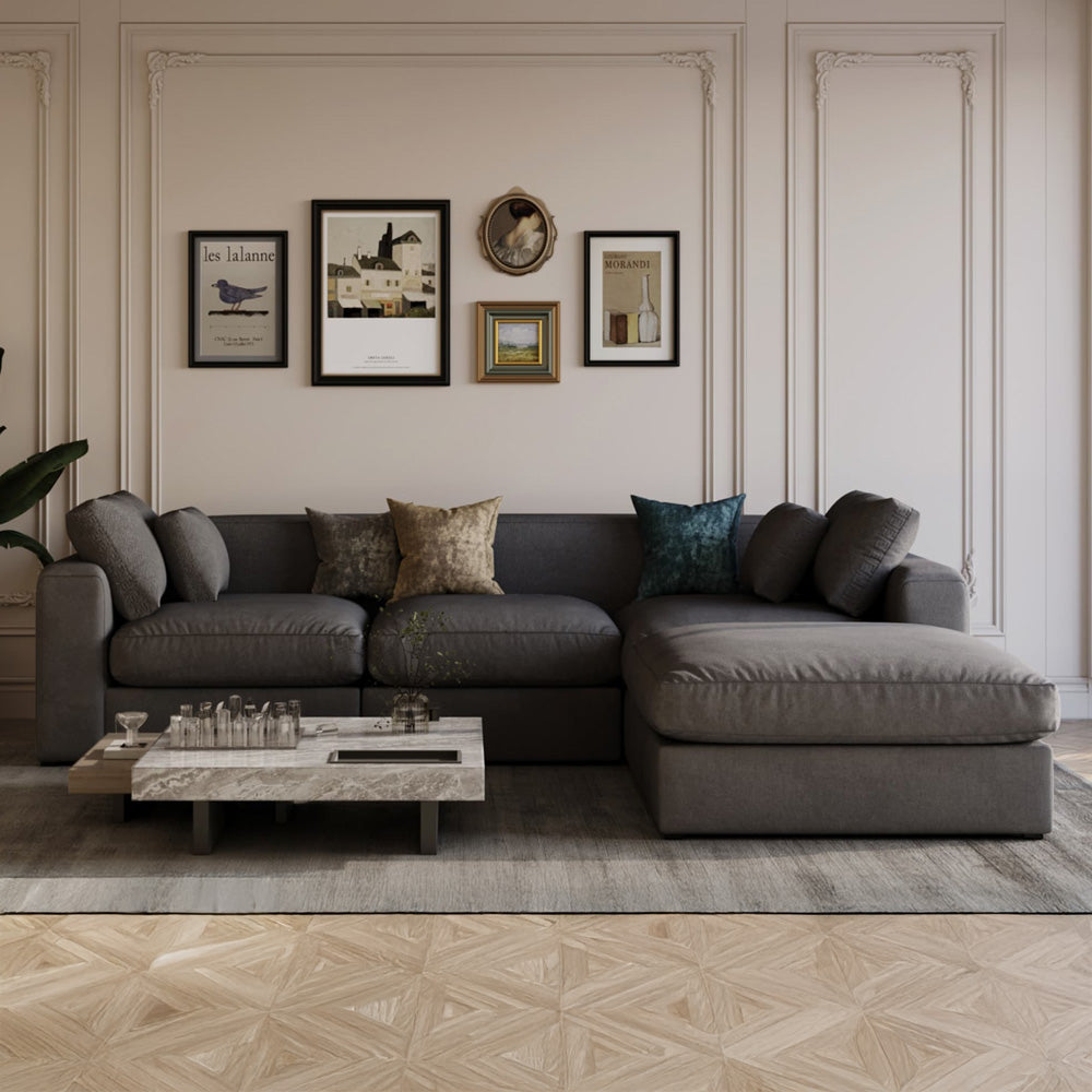 Alhome LShape Sofa 280x270x75x90 cm - Grey