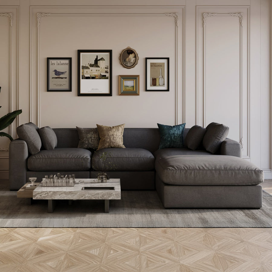 Alhome LShape Sofa 280x270x75x90 cm - Grey