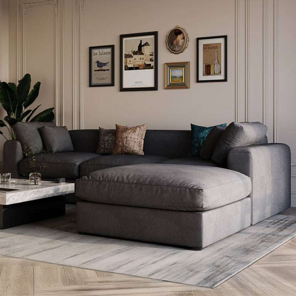 Alhome LShape Sofa 280x270x75x90 cm - Grey