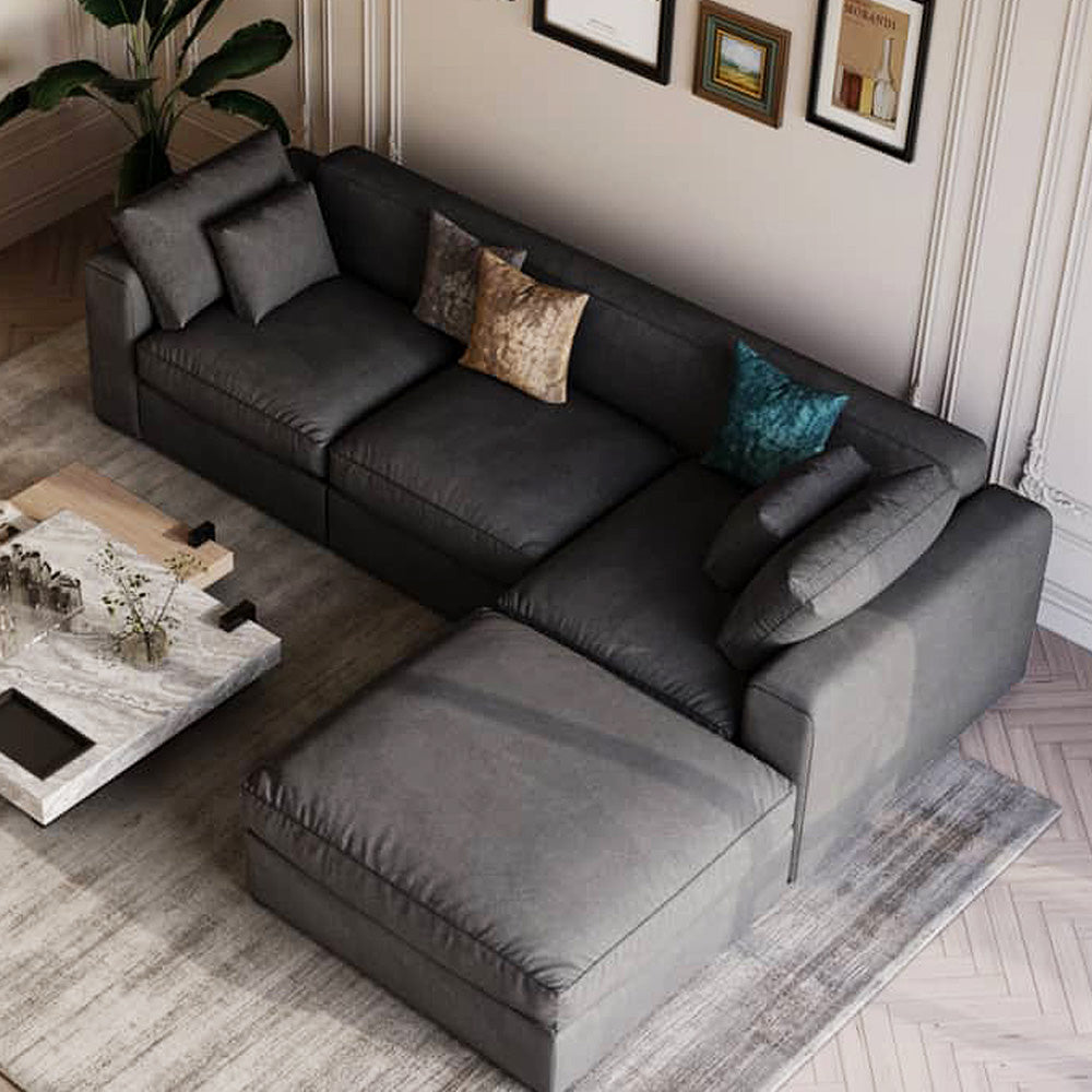 Alhome LShape Sofa 280x270x75x90 cm - Grey