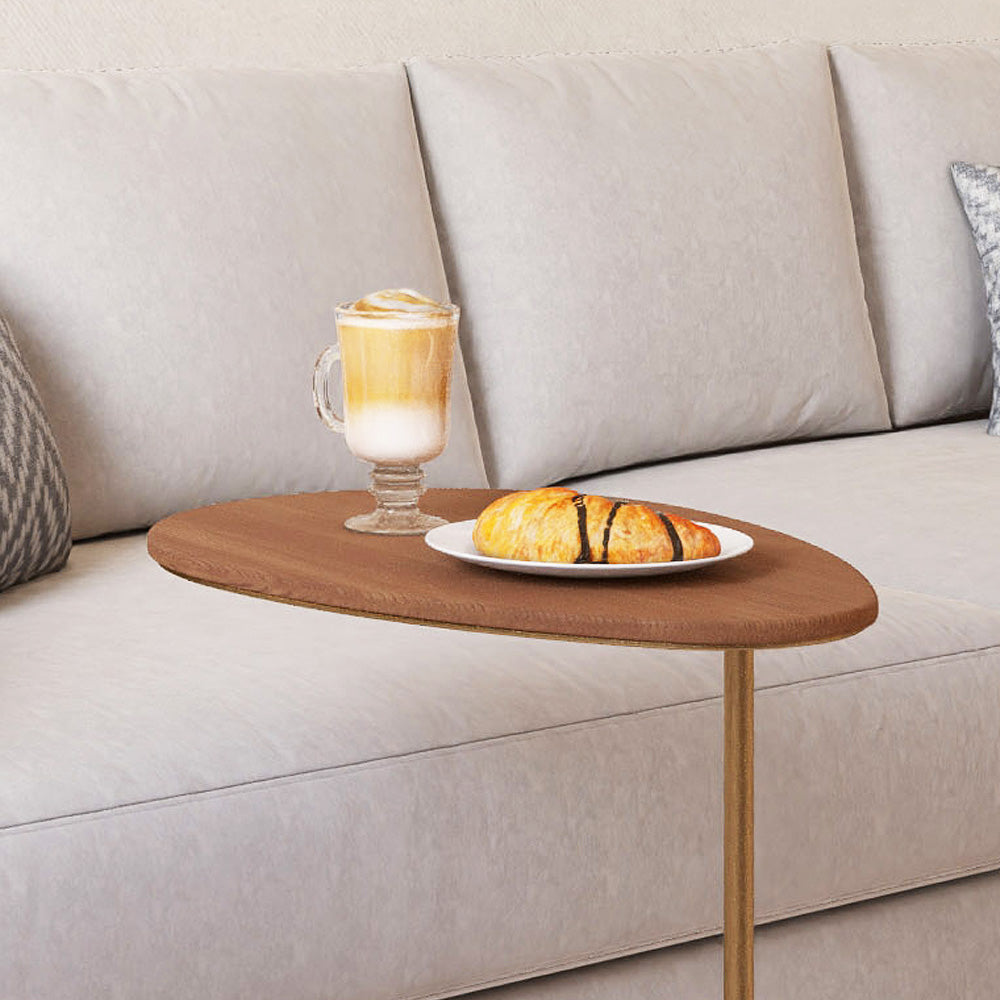 Wood And Iron Side Table by Alhome - 35x55 cm - Brown & Gold