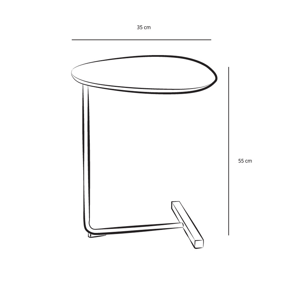 طاولة جانبية من الخشب المُصنع والحديد - 35×55 سم  - بني وذهبي