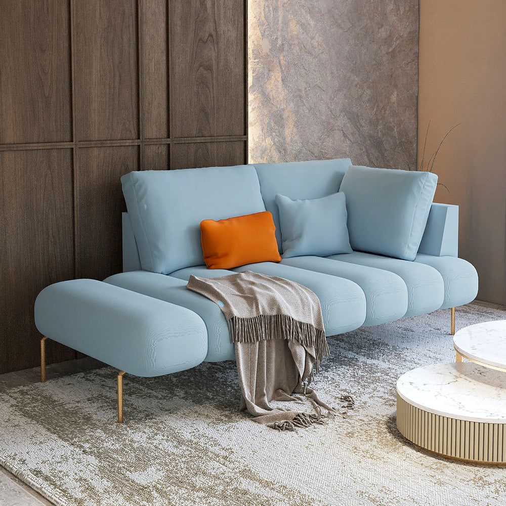 Velvet and Swedish Wood 2-Seater Sofas By Alhome - 85x180x85 cm