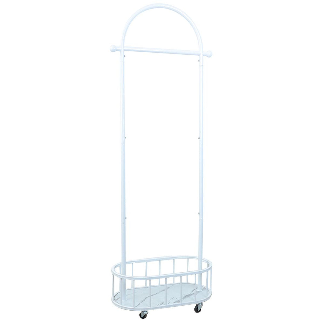 Family Ship Metal clothes rack attached to a white basket - ALHOME