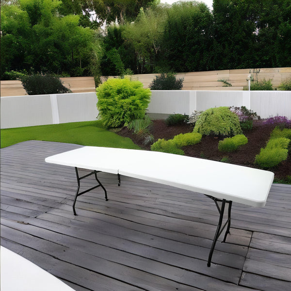 Folding fiber table, 242*74*74, black and white