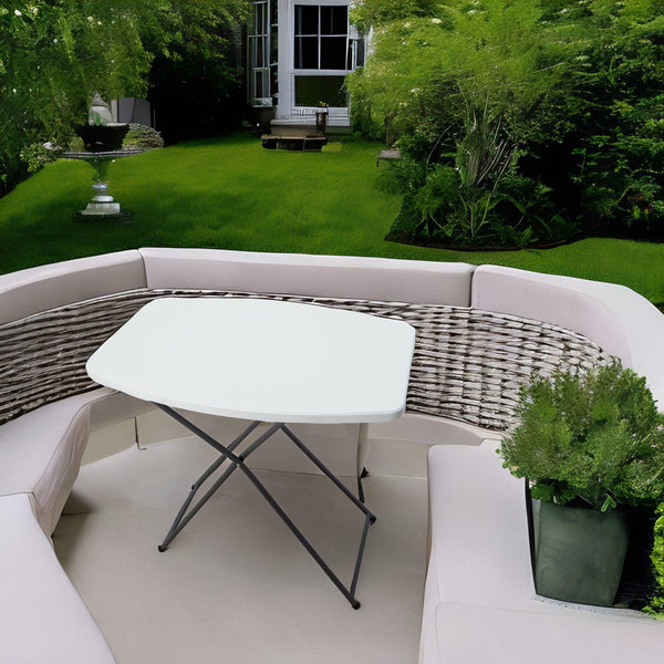 Folding fiber table, 74*48*74, black and white