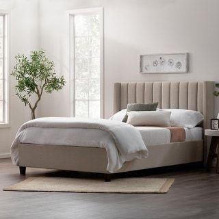 Alhome King Double Bed - 200x180x40 cm - Beige - AL-44 - ALHOME