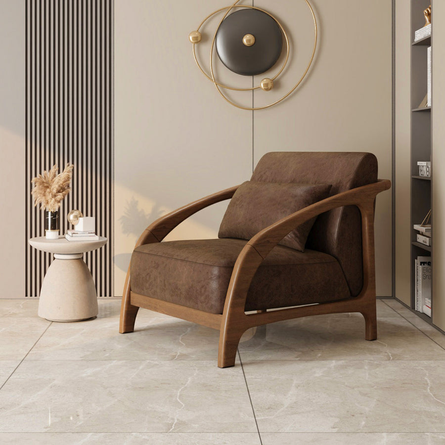 كرسي الوقار من الجلد وخشب الزان مقدم من الهوم