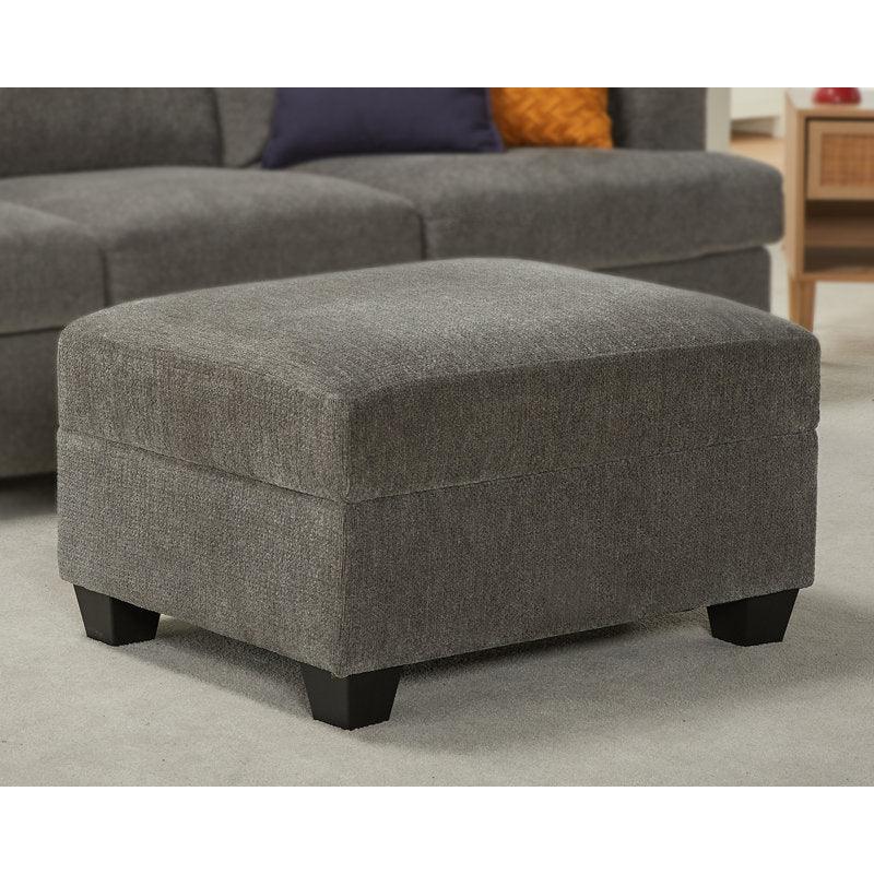 Alhome Velvet Gray Pouf Malaysian Wood, Velvet Fabric, Gray Color (80x60x45) - ALHOME