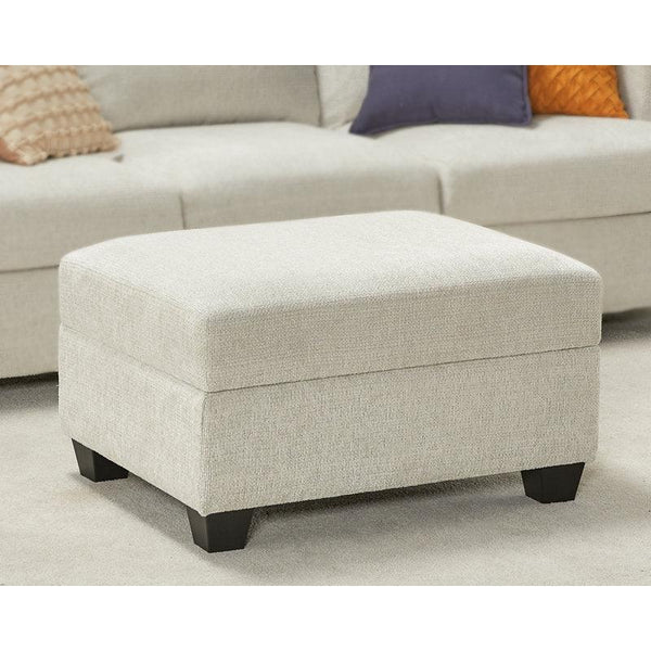 Alhome Linen Beige Pouf Malaysian Wood, Linen Fabric, Beige Color (80x60x45) - ALHOME