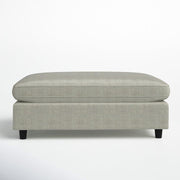 Alhome Linen Gray Pouf Malaysian Wood, Linen Fabric, Gray Color (60x45x50) - Zrafh.com - Your Destination for Baby & Mother Needs in Saudi Arabia