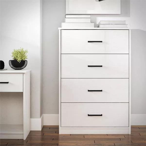 Alhome White Unit Drawers: Contemporary Storage Solution in Compressed Wood - ALHOME